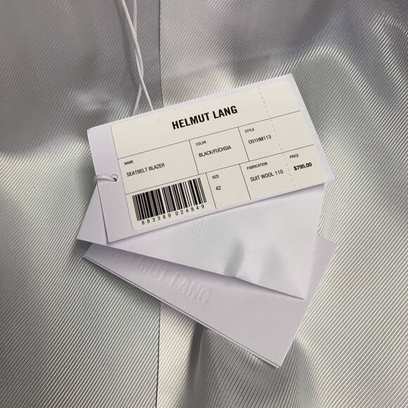 HELMUT LANG SS24 Size 42 Black Wool Notch Lapel Seatbelt Suit - Picture 7 of 13